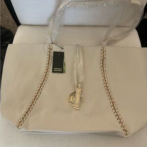 Badgley Mischka Cream Tote Bag